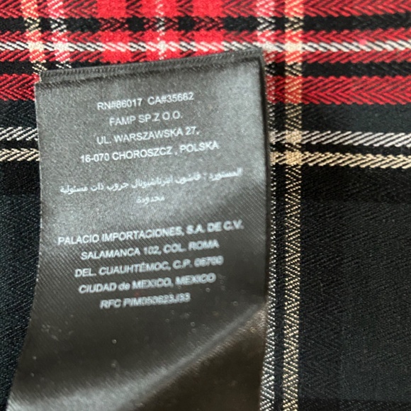 Bebe Plaid Mini Skirt Steampunk Zipper Front Belted SZ 4 - Picture 6 of 6